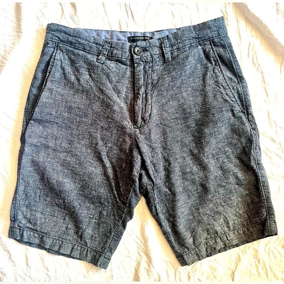 Banana Republic Other - Banana Republic Men’s Unisex Gray Blue Linen Blend Shorts w Pockets Size 29